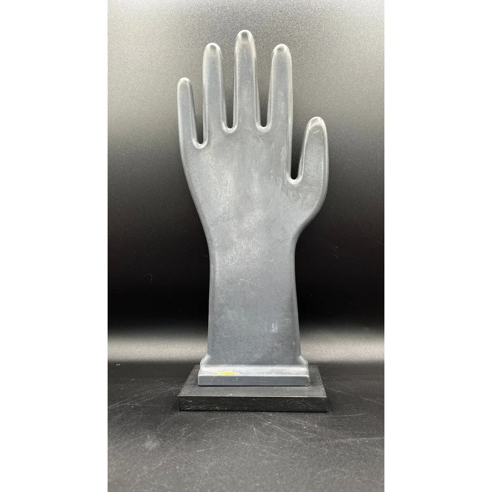 Vtg Composite Industrial Glove Mold Form Flat Gray Display‎ Jewelry 12.25